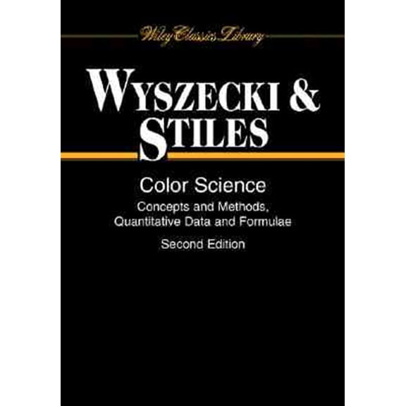 Pre-Owned Color Science: Concepts and Methods, Quantitative Data and Formulae: 40 (Wiley Series in Pure and Applied Optics) Paperback