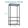 thumbnail image 3 of Ulif H4 Mini Portable Closet, 4 Tiers Freestanding Clothing Garment Rack for Small Space, Metal Clothes Wardrobe System for Bedroom, 23.6" W x 14" D x 76.4" H, Load 502 lbs, Black, 3 of 8