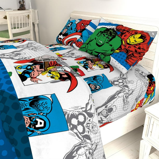 Marvel Comics Good Guys Microfiber Bed Sheet Set Walmart Com Walmart Com