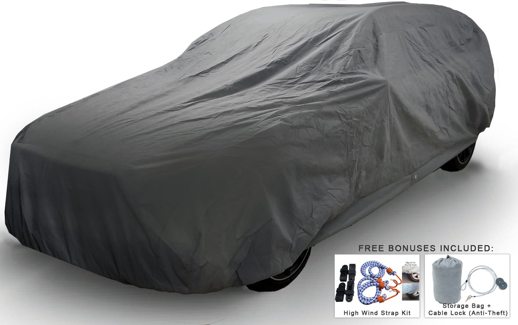 Weatherproof Car Cover Compatible with Ford Fiesta Sedan 2011-2019 - 5L  Outdoor & Indoor - Protect from Rain, Snow, Hail, UV Rays, Sun - Fleece  Lining