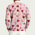 thumbnail image 5 of Fgvctg Valentine's Day Sweaters for Men Crewneck Ribbed Knit Sweater Love Heart Print Romantic Slim Fit Long Sleeve Pullover Sweaters Spring Lightweight Clothes Light pink 2XL, 5 of 5