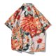 thumbnail image 4 of Mens Casual Pantalones Cortos Botones de la Impresión de la Playa Turndown Traje de Manga Corta, Dos Piezas de Conjunto para Primavera Verano Diario, 4 of 5
