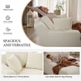 thumbnail image 5 of Aukfa 66" Oversized Chaise Lounge Chair, Corduroy Sleeper Sofa with 3 Pillow for Living Room,Beige, 5 of 7