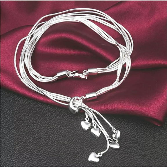 EOEMY Factory Price 925 Sterling Silver Plating Fashion Jewelry Pendant Necklace X06