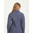 thumbnail image 3 of Ladies Marl Blue Crew Neck Soft Merino Sweater Size X-Small Made By Aran Woollen Mills, 3 of 3