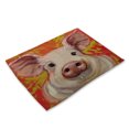 thumbnail image 1 of Tapete de mesa Zhivalor con aislamiento térmico antideslizante de lino y algodón estampado cerdo, 1 of 1