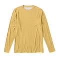 thumbnail image 4 of NINGMENG Hauts pour Femmes Couleur Unie Basique Col Rond Mode Manches Longues Ample Automne Hauts Chandail T-Shirts Usage Quotidien, Jaune, TG, 4 of 4