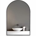 thumbnail image 1 of Espejo de baño arqueado de metal negro de 20x30 pulgadas para pared, 1 of 5
