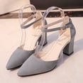 thumbnail image 4 of 1 Paire d'Escarpins pour Femmes à la Mode avec Bride à la Cheville, Talon Bas, Chaussures à Talons Blocs, 4 of 4