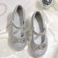 thumbnail image 6 of Bocca Little Girls' Shoes Slip-Resistant Mary Janes, 1IN Low Heel, Kitten Heel, Closed Toe Silver, 13 Little Kid, 6 of 7