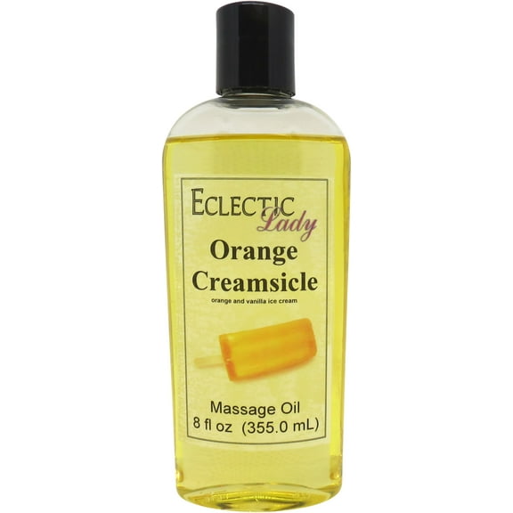 Orange Creamsicle Massage Oil by Eclectic Lady, 8 oz, Sweet Almond Oil and Jojoba Oil
