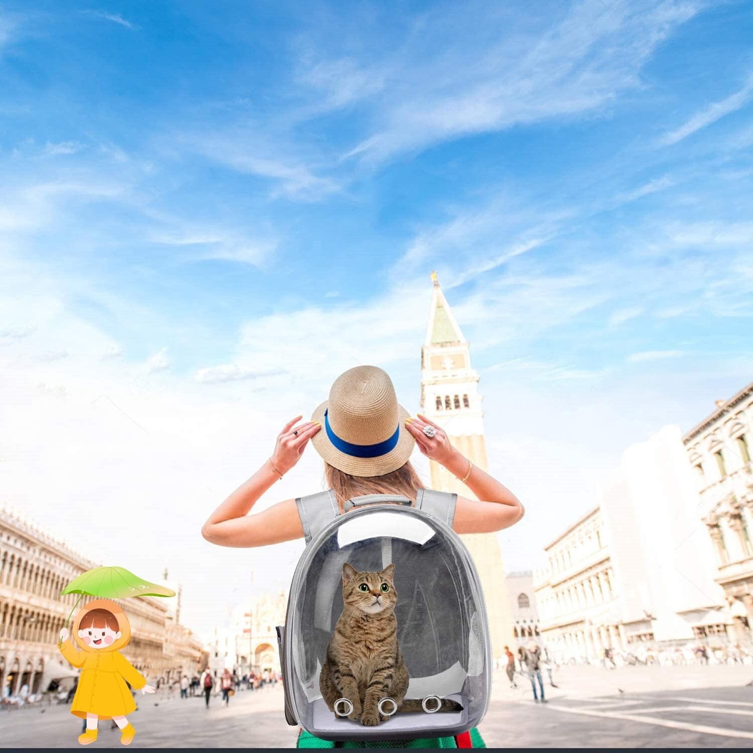 FASTBIRD Cat Carrier Backpack, Space Capsule Pet Bag Hiking Backpack, Pets and Small Dogs, Airline-Approved For Travel, Hiking, Walking & Outdoor Use, Gray