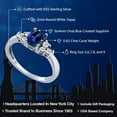 thumbnail image 2 of Gem Stone King 925 Sterling Silver Blue Created Sapphire and White Topaz Women Engagement Ring ( 0.92 Ct Oval, Available 5,6,7,8,9), 2 of 5