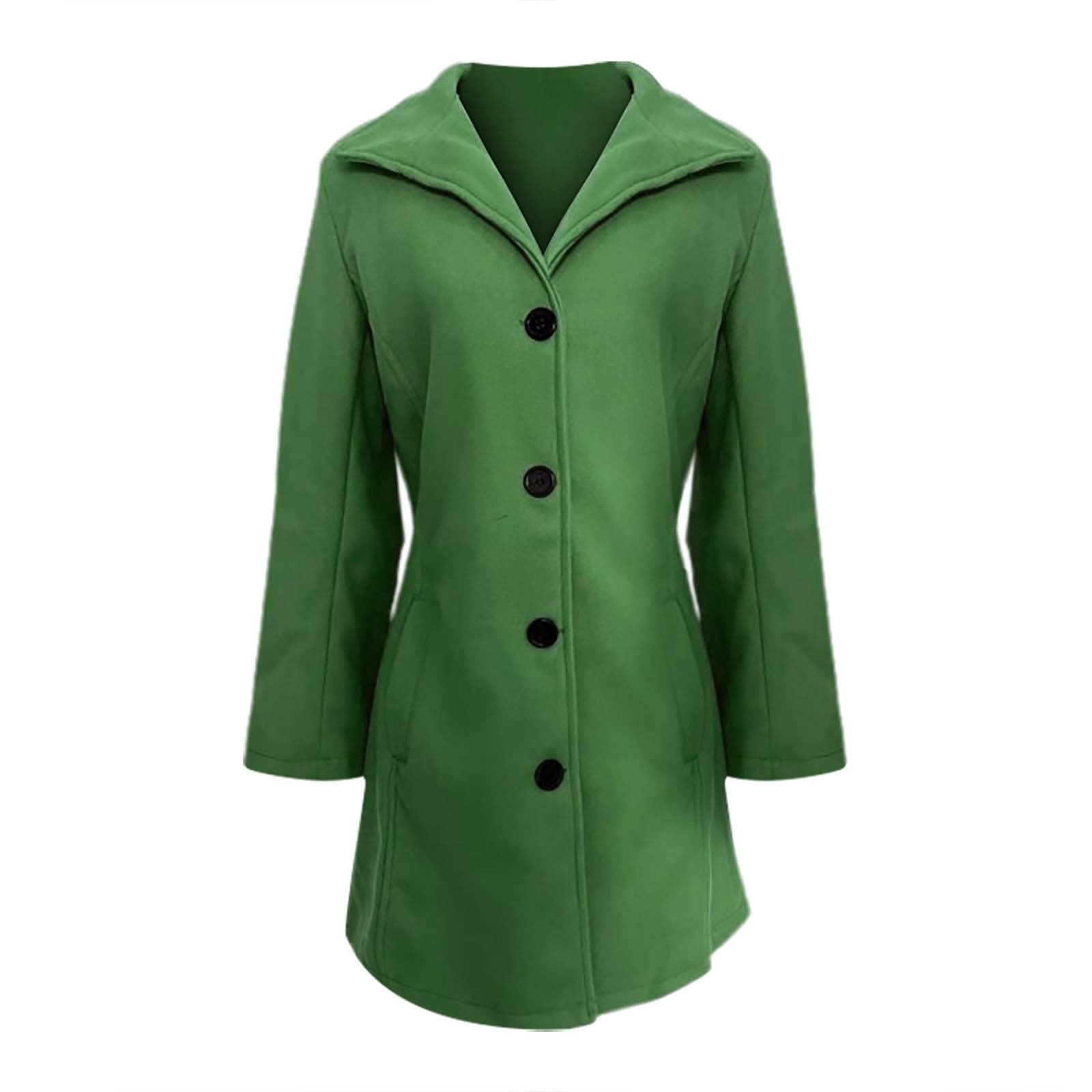 ジャケット・アウター super long coat used Womens Leather Coat Green S-M-L Long SOFT Lambskin Vintage