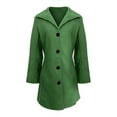 thumbnail image 4 of Baqcunre Womens Winter Coats Women's Solid Color Vintage Mid Length Button Wool Jacket Coat Womens Jacket Fall Outfits Green L, 4 of 4