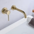thumbnail image 6 of sumerain Wall Mount Bathroom Faucet Brushed Gold Lavatory Faucet, Single Left-Handed Handle, 6 of 8