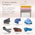thumbnail image 2 of Laklulu Perchas para Pantalones Percha para Pantalones de Acero Inoxidable, Percha para Pantalones Tipo S de 5 Capas, Percha Multiusos para Pantalones, Vestidos, Corbatas, Toallas, 2 Piezas, 2 of 5