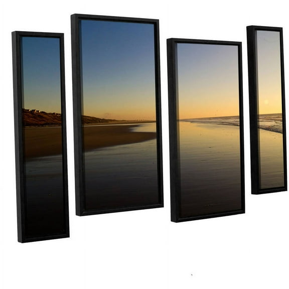 ArtWall Lindsey Janich "Equihen Plage" 4-Piece Floater Framed Canvas Staggered Set