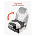 thumbnail image 4 of Boat Seat High Back Flip Up Marine Seat Black & Grey - Fishing Seats with Sponge Cushion, Waterproof UV Resistant for Pontoon, Bass, & Sailing Boats, 4 of 6