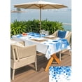 thumbnail image 4 of Outdoor Tablecloth with Umbrella Hole and Zipper, Blue Gradient Rectangle Table Cloth 52x70 Inch Waterproof Tablecloth, Abstract Polka Dots Vintage Modern Art Picnic Table Cover for Patio Camping, 4 of 7