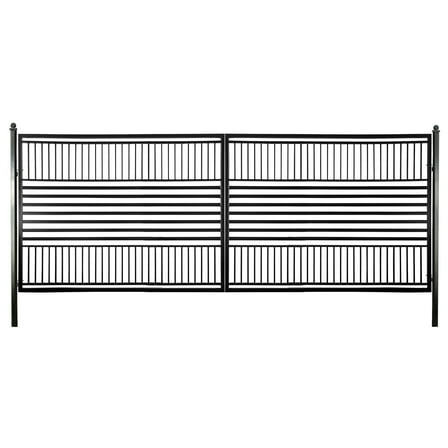 ALEKO Modern Garden Steel Dual Swing Driveway Gate Barcelona Style 16 x 6 feet