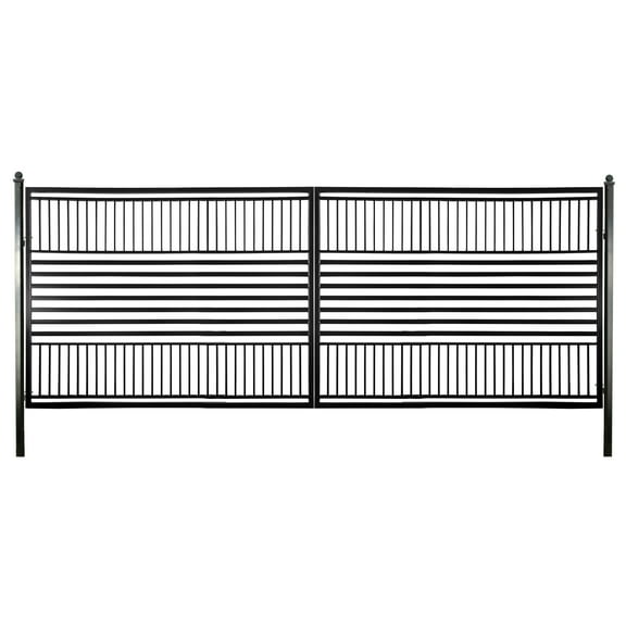 ALEKO Modern Garden Steel Dual Swing Driveway Gate Barcelona Style 18 x 6 feet
