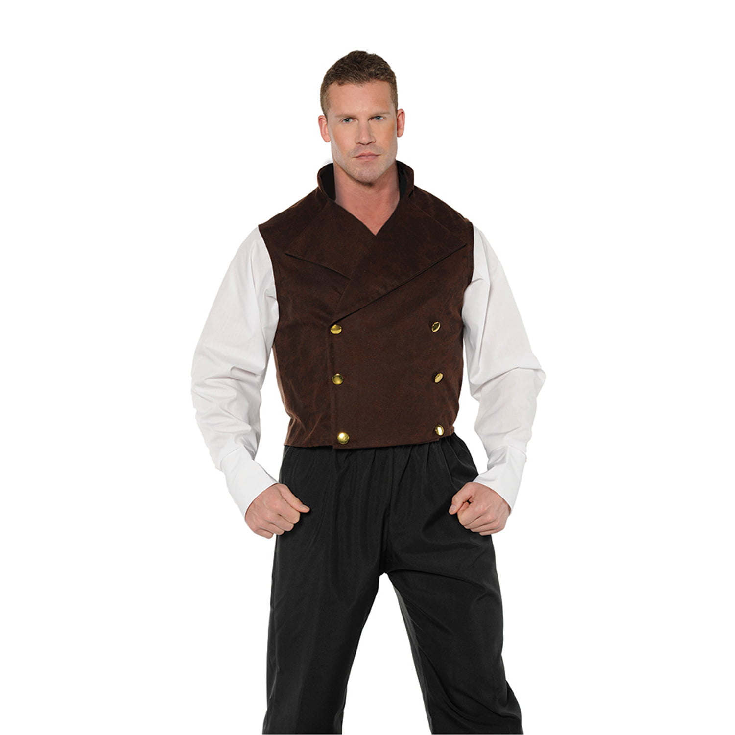 Halloween Renaissance Steampunk Men Costume Vest, Brown, One Size ...