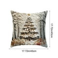 thumbnail image 4 of Xuniizn Christmas Pillow Covers 18x18 inch Xmas Decorations Soft Plush Faux Fur Wool Christmas Throw Pillow Cases Winter Holiday Decor for Sofa Living Room, 4 of 7