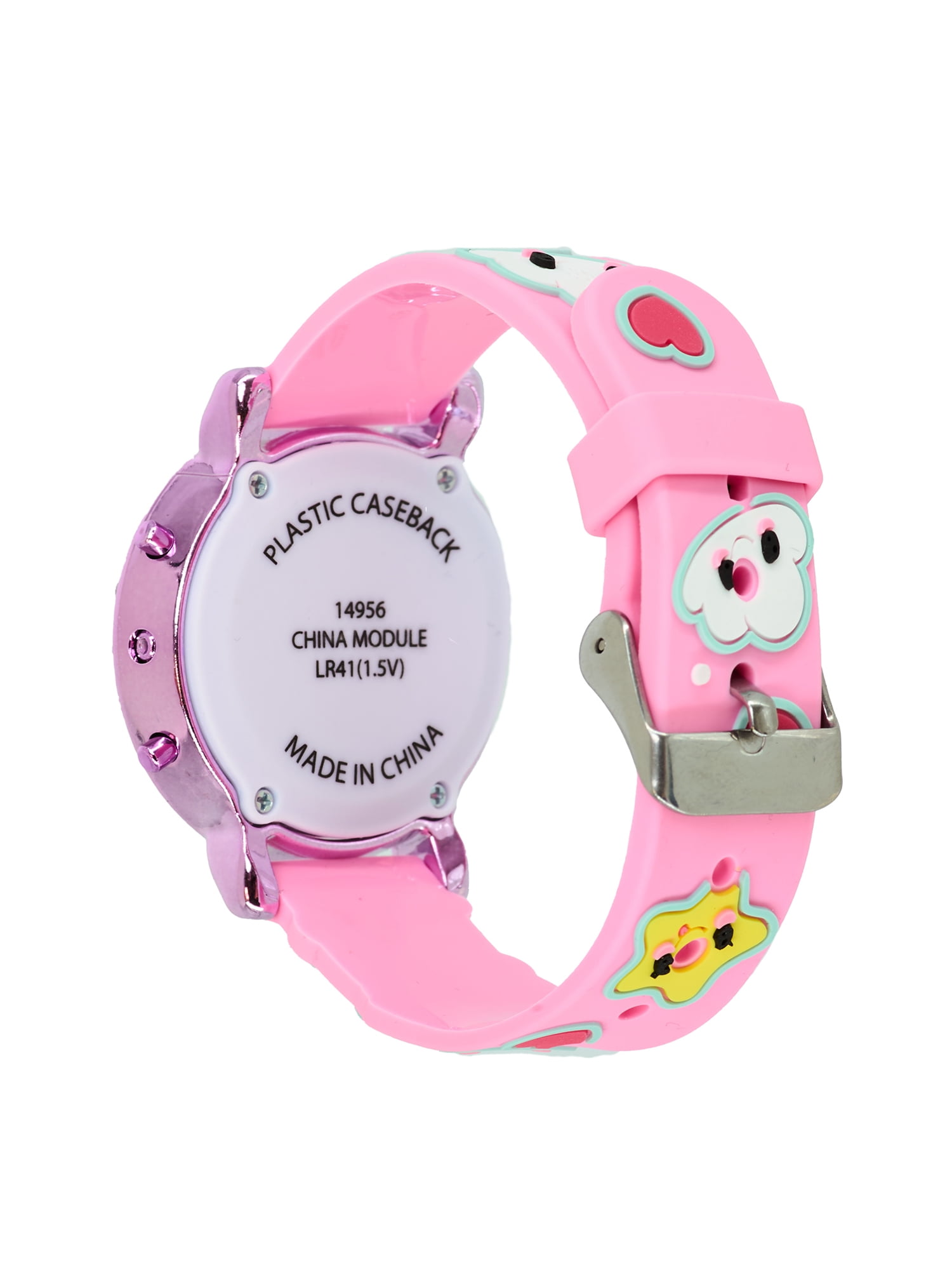 Wonder Nation Girls Round LCD Dial Childrens Unicorn Digital Watch, Pink Multi Color, Silicone Strap