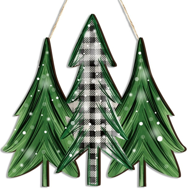 Letrero navideño para puerta, decoración de madera Boao, letrero de bienvenida