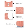 thumbnail image 5 of VOGRACE Plus Size Tops for Women Summer Square Neck Tanks Floral Pleated Shirts Coral 4XL, 5 of 7