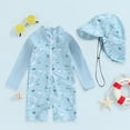 thumbnail image 2 of NIEWTR Baby Boy Swimsuit One Piece Long Sleeve Rash Guard Zipper Swimwear Toddler Shark Bathing Suit Infant Beach Outfits(A01-Grey,A01-6-12 Months), 2 of 7
