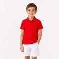 thumbnail image 3 of LittleSpring Toddler Pique Polo School Uniform Shirt for Boys Summer Clothes Short Sleeve Solid Red 3T, 3 of 6