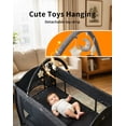 thumbnail image 5 of Pack n Play Foldable Playard with Wheels,Changing Table Playpen Suit Newborn to Toddler(Gray), 5 of 13