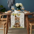 thumbnail image 2 of Lemons Cats Table Runner - 36 Inch Long, Kitchen Dining Table Runner Dresser Scarves, Summer Rustic Botanical Fruits Burlap Farmhouse Decor for Coffee Tables Wedding Party Banquet, 2 of 8