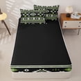 thumbnail image 4 of Erosebridal Rhombus Geometric Print Zipper Queen Comforter Set with Fitted Sheet and 2 Pillowcases,Western Aztec Zipper Bedding Set For Boys,Black Reversible,4 Pieces, 4 of 7