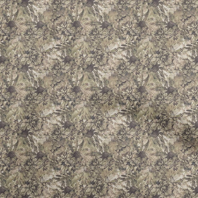 oneOone Silk Tabby Dusty Green Fabric Abstract Floral Craft Projects Decor Fabric Printed By The Yard 42 Inch Wide