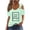 Green#01, variant on 2025 Summer Shirts for Women 3/4 Length Sleeve Crewneck Tops Casual Loose Fit Shirt Floral Printed Cute Blouse, 2026 New Limit time off