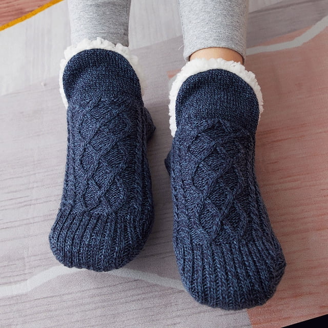 Up To $10 Socks Blue Floor Stockings Plus Fleece Thick To Keep Warm Sock Lightweight Cotton Socks