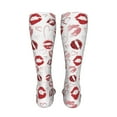 thumbnail image 6 of JUNZAN Fun Novelty Knee Warmer High Socks Red Lips Design, 6 of 8