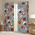 thumbnail image 2 of Homewish Kids Teens Football Basketball Soccer Print Curtains Pack of 2 (42x84 Each),Eat Sleep Sports Curtains Blackout,Ball Gamer Bedroom Curtains,Microfiber Bedroom Decor, 2 of 6