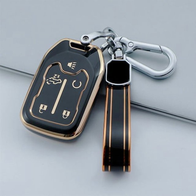 Car Key Fob Cover Case Protector TPU Car Key Case Cover Holder FOB For GMC Sierra Chevrolet Silverado 2019-2020
