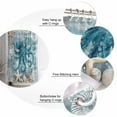 thumbnail image 5 of Teal Coastal Octopus Shower Curtains for Bathroom Waterproof Fabric Bath Curtains Decor Bath Tub Curtain Nautical Starfish Coral Beach Decorative Shower Curtain Sets with 12 Hooks, 72x72 Inch, 5 of 6
