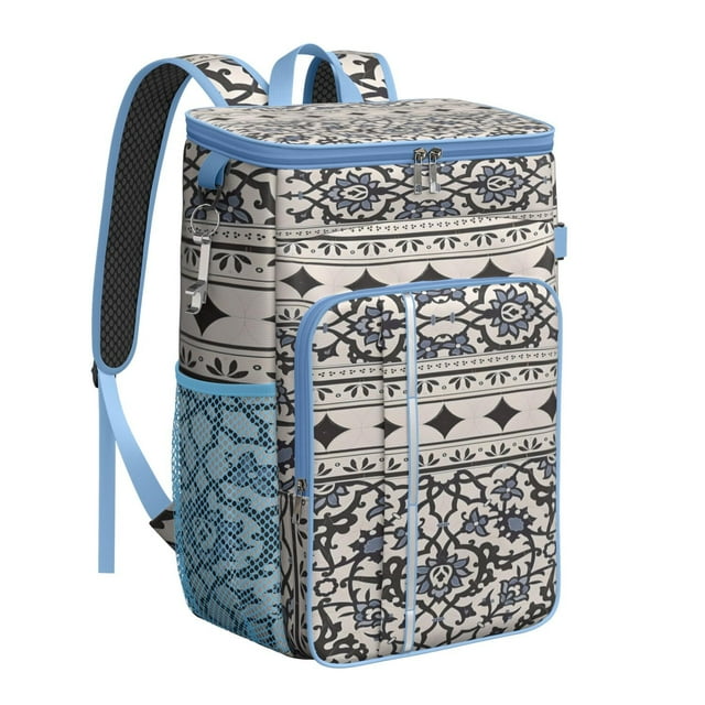 Artistic Natural Insulated Backpack Cooler - 20L Soft Cooler Bag, Floral Style for Camping