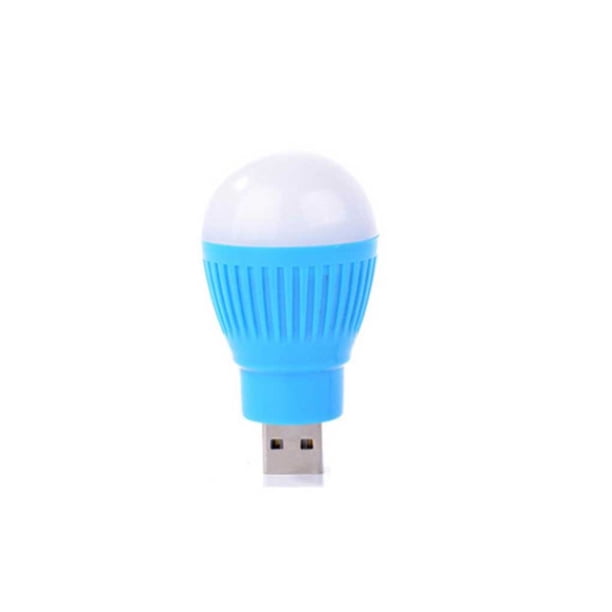 Seitruly Bombilla de luz alimentada por USB de viaje sin interruptor, bombillas de lectura de libros, linterna de oficina para sala de estar, Electrónica Azul