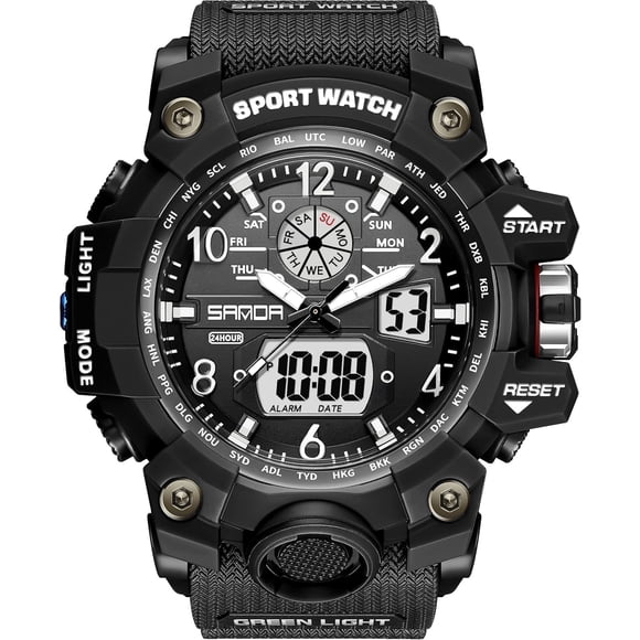 Explojoy Relojes para Hombre Deportivos Al Aire Libre Impermeables Militares con Fecha Multi Función Tácticos con Alarma LED