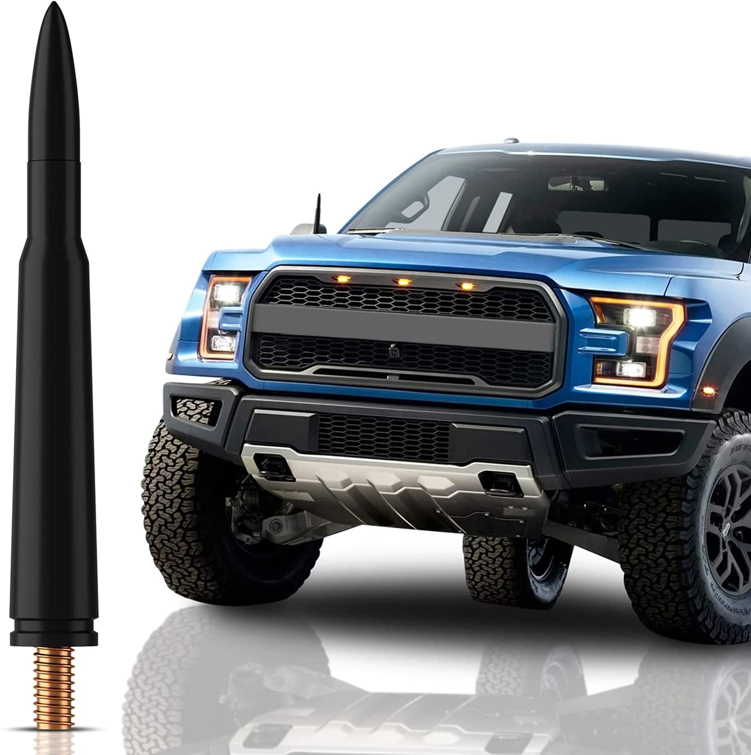 Designed for Optimized FM/AM Reception 7 Inches Car Wash-Proof Short Antenna Replacement for Ford F150 Raptor 2009-2020 