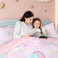 thumbnail image 4 of meiyoeat Pastel Floral Letter L Print Twin Comforter Sets for Boys Girls, Spring Monogram Bedding Set, Pink Reversible, 2 Pieces, 1 Comforter and 1 Pillowcase, 4 of 6