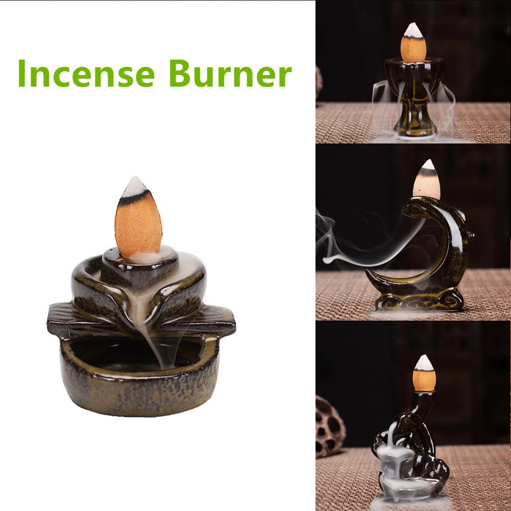 Zozo ✨Ready Stock✨ Waterfall Incense Burner Backflow Ceramic Incense Holder Incense  Fountain Incens