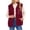 *Wine, variant on ClodeEU Womens Fleece Vest ,Plush Sleeveless Zip Vest With Pockets,V Neck Sherpa Vest,Casual Outwear Black,Womens Plus S